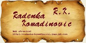 Radenka Komadinović vizit kartica